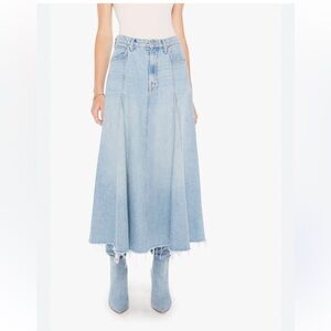 MOTHER Superior Denim Midi Skirt 25 NWT I am With The Band